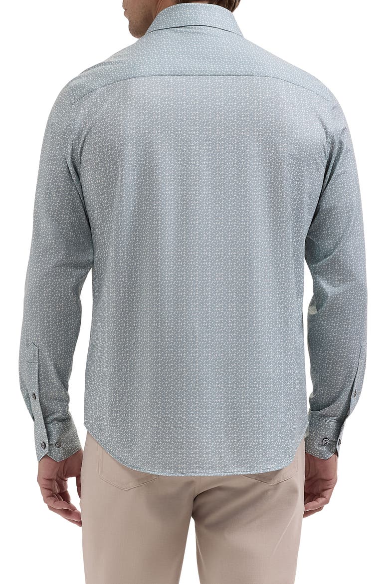 James OoohCotton Geometric Long Sleeve Button Up Shirt, Alternate, color, AVOCADO