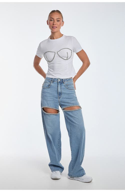 Shop Noli Yoga The Noli Shop Rya Crystal T-shirt In White