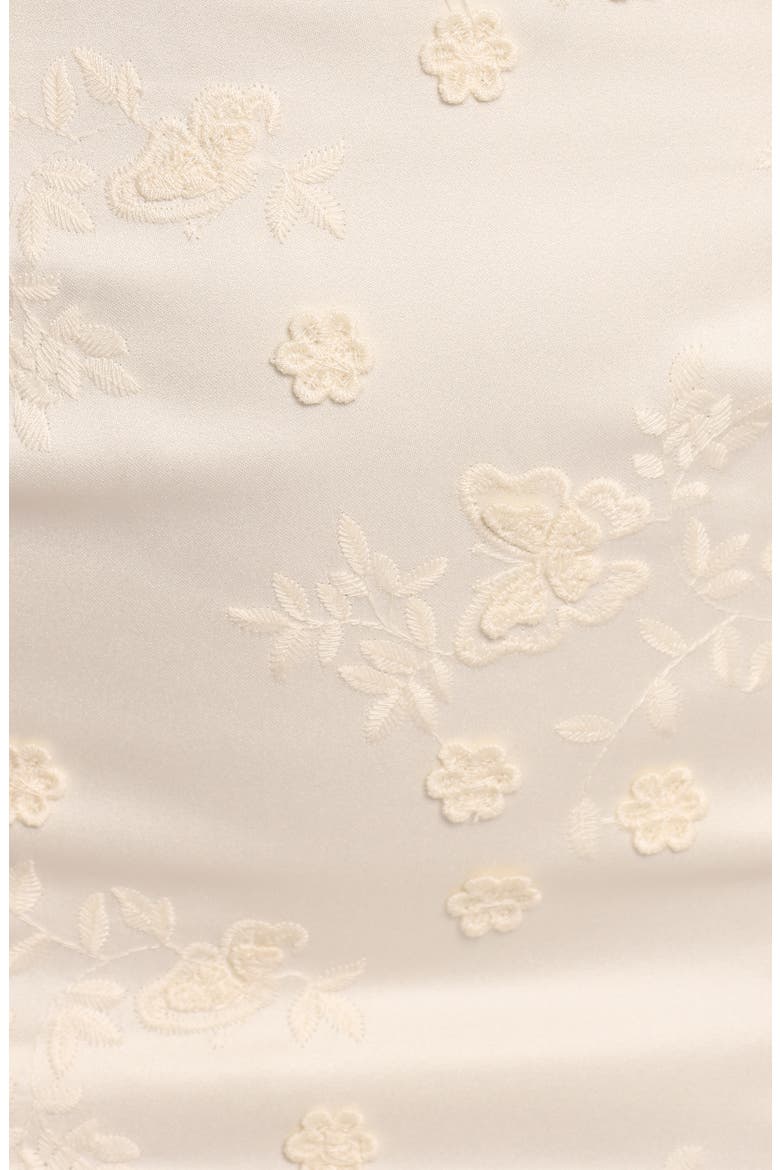 Abel Embroidered Ruffle Hem Minidress, Alternate, color, CREAM