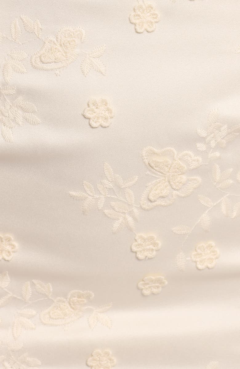 Petal & Pup Abel Embroidered Ruffle Hem Minidress, Alternate, color, Cream