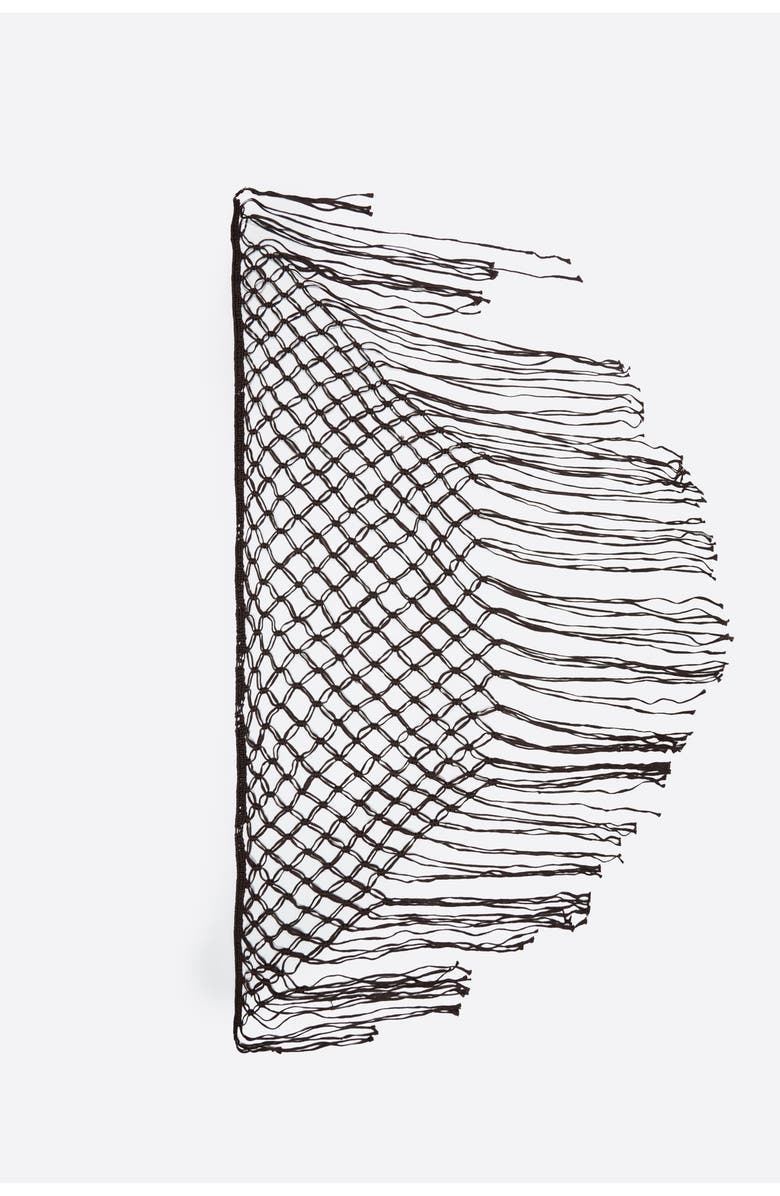 Bimba y Lola Fringed Plaited Shawl, Main, color, Brown