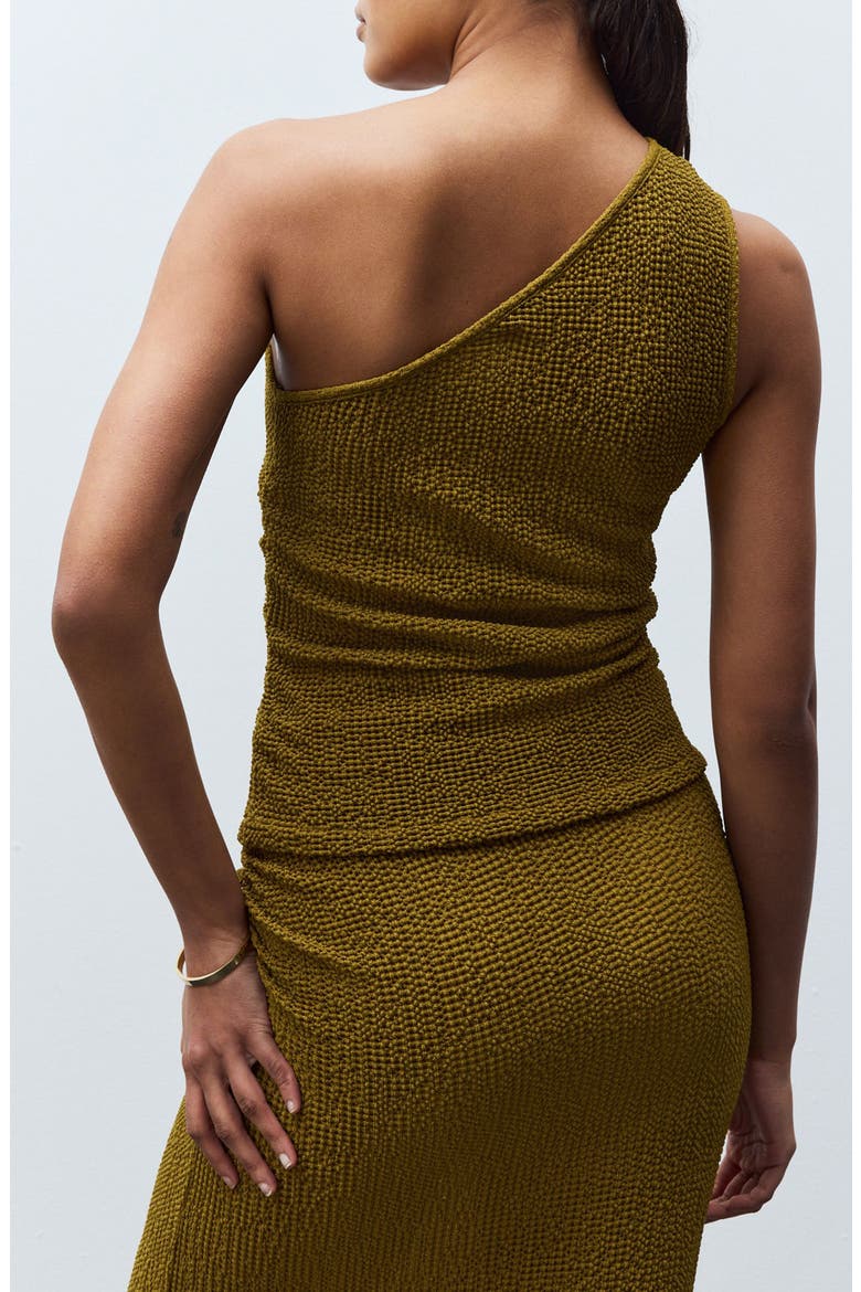 Texture One-Shoulder Top, Alternate, color, GREEN