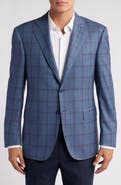 Canali Siena Regular Fit Windowpane Check Wool Sport Coat