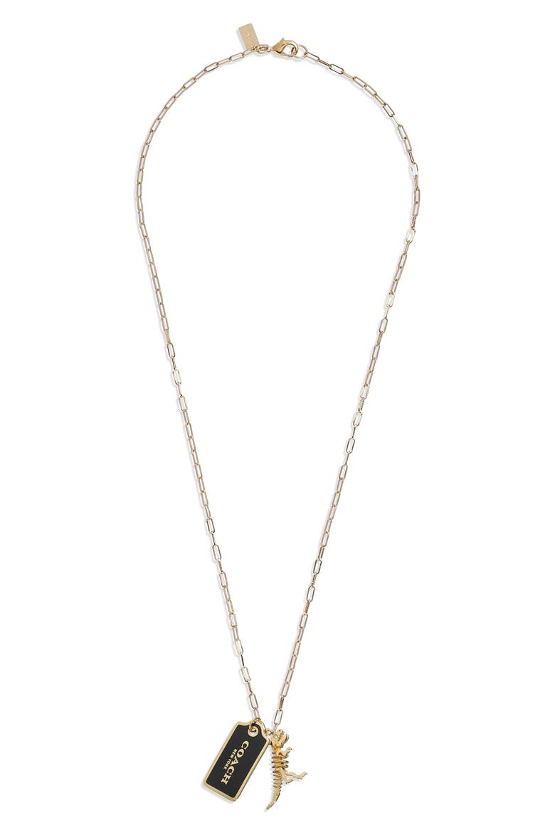 Charm Necklace, Alternate, color, BLACK