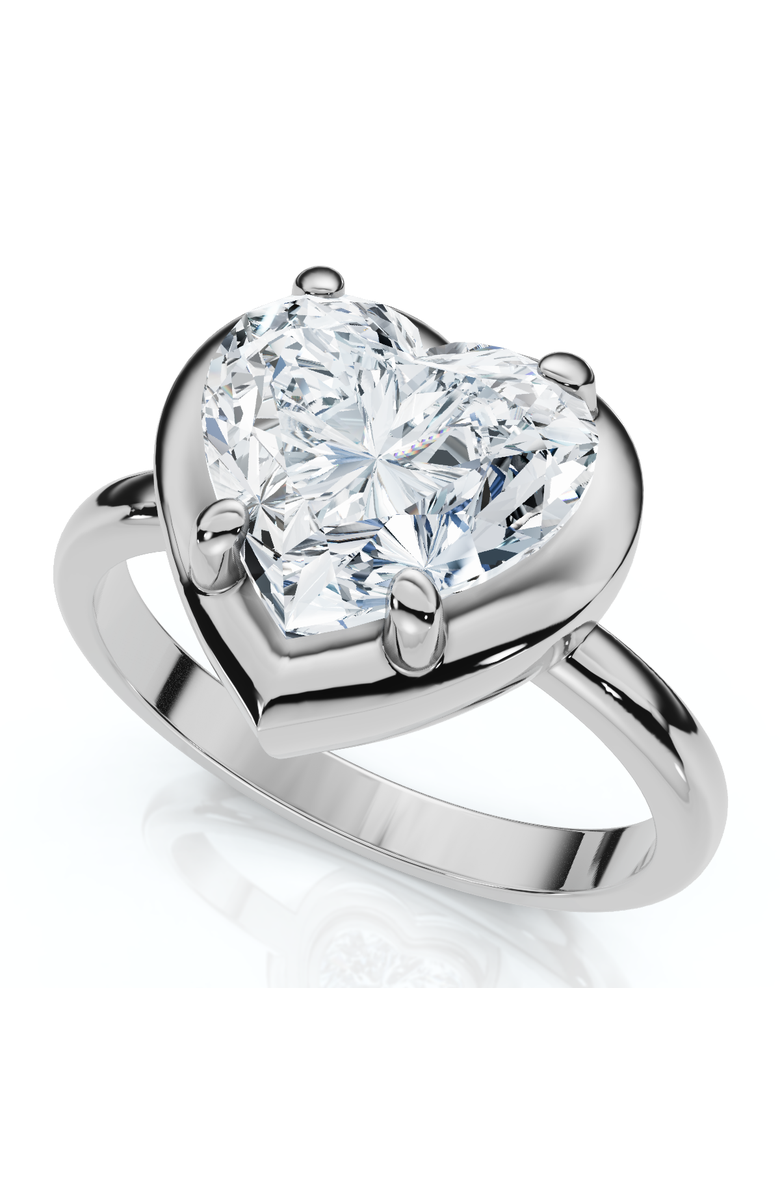 Bliss Diamond Certified 2 1/2Ct Heart Diamond Button Engagement Ring 14k Gold or Pt Lab Grown, Alternate, color, 14K White Gold