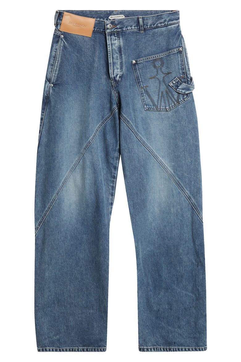 Twisted Workwear Jeans, Alternate, color, MID BLUE