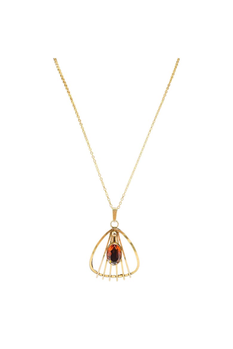 Vintage Art Deco Modernist Pendant  Antique Goldtone, Main, color, Gold