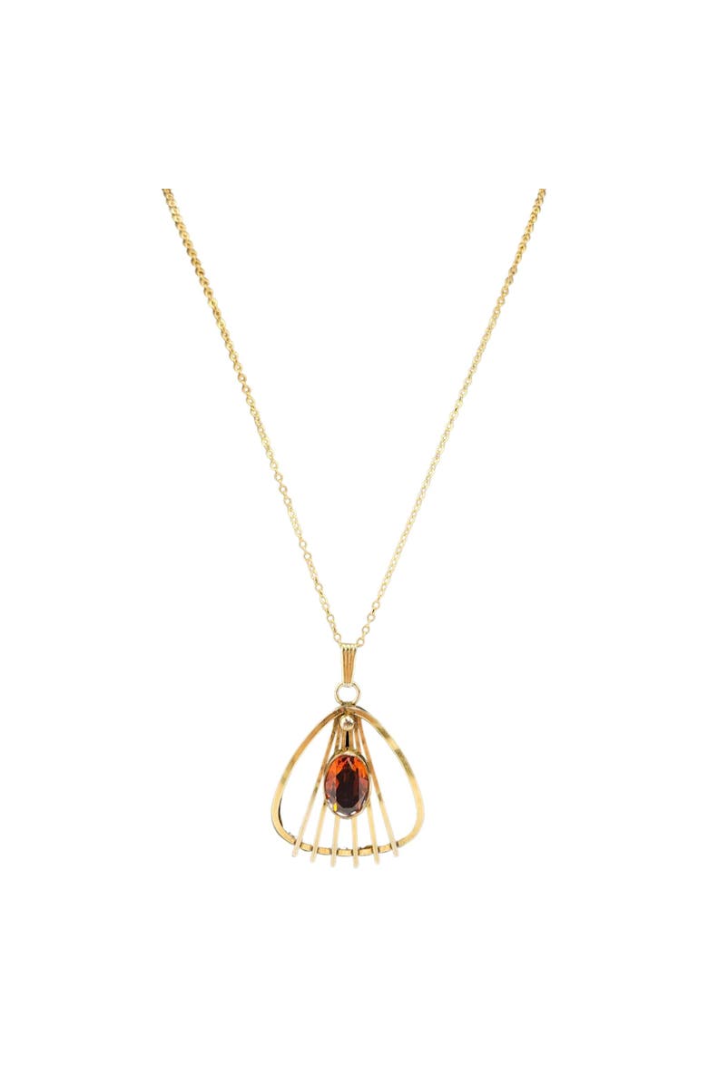 MADISON BEVERLY HILLS Vintage Art Deco Modernist Pendant Antique Goldtone, Main, color, Gold