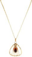 MADISON BEVERLY HILLS Vintage Art Deco Modernist Pendant Antique Goldtone