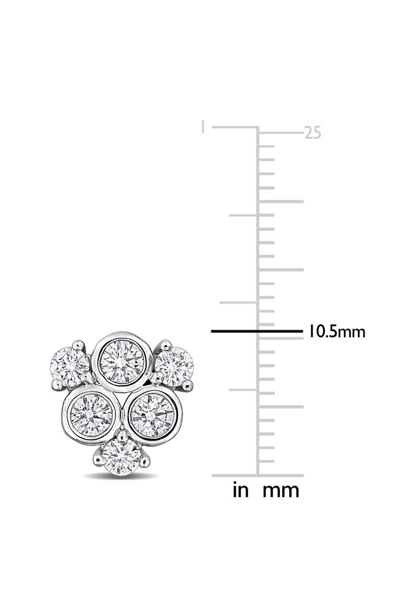 Created Forever Sterling Silver Lab Grown Diamond Cluster Stud Earrings, Alternate, color, White