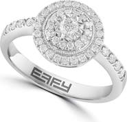EFFY Petite Halo Diamond Ring in 14K White Gold