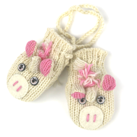 Hand Knit Unicorn Mittens
