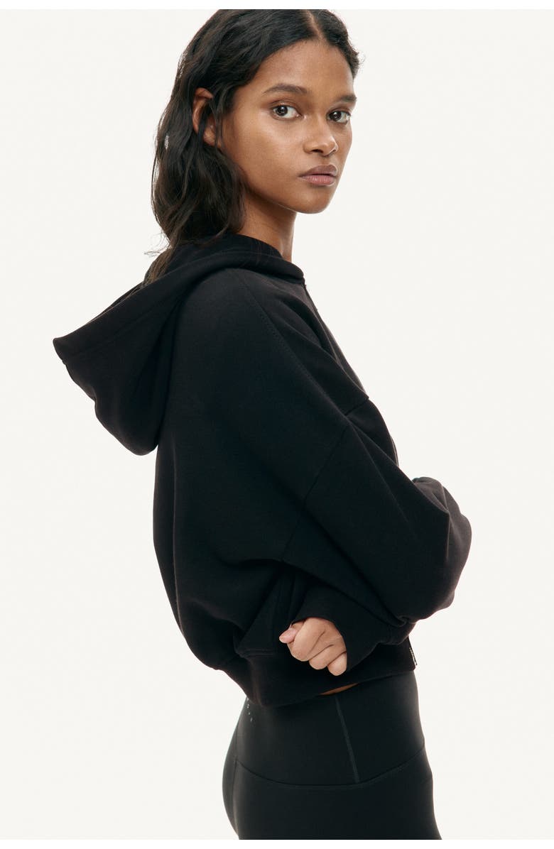 H&M Short Zip-through Hoodie, Alternate, color, Black