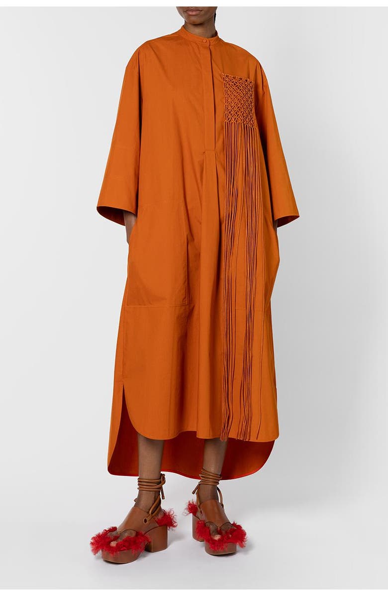 Roksanda Poska Cotton Shirt Dress, Alternate, color, Cinnamon