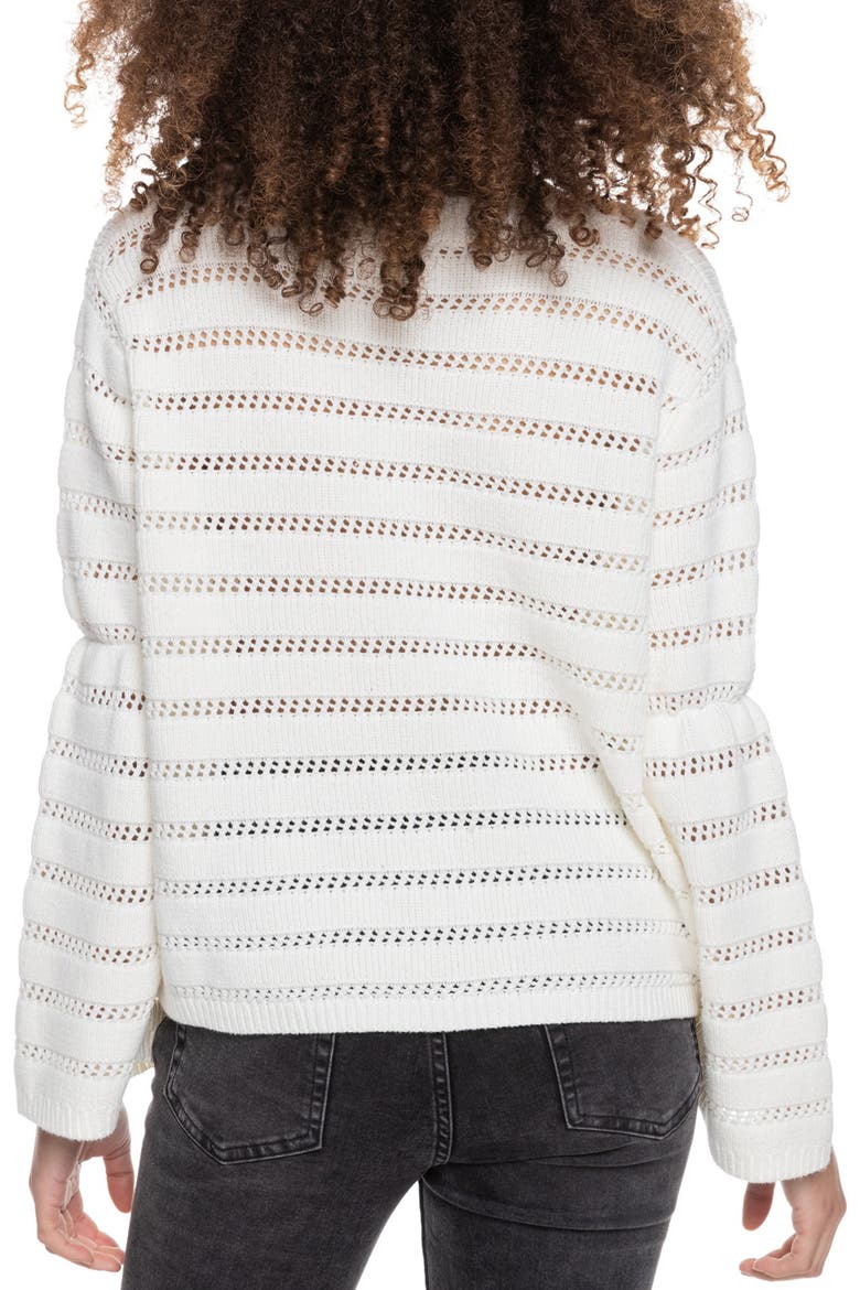 Aloha Open Stitch Cotton Blend Sweater, Alternate, color, SNOW WHITE