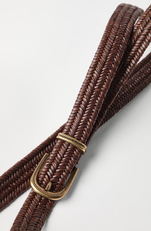 Brunello Cucinelli High-quality Leather Blend Belt In Honey