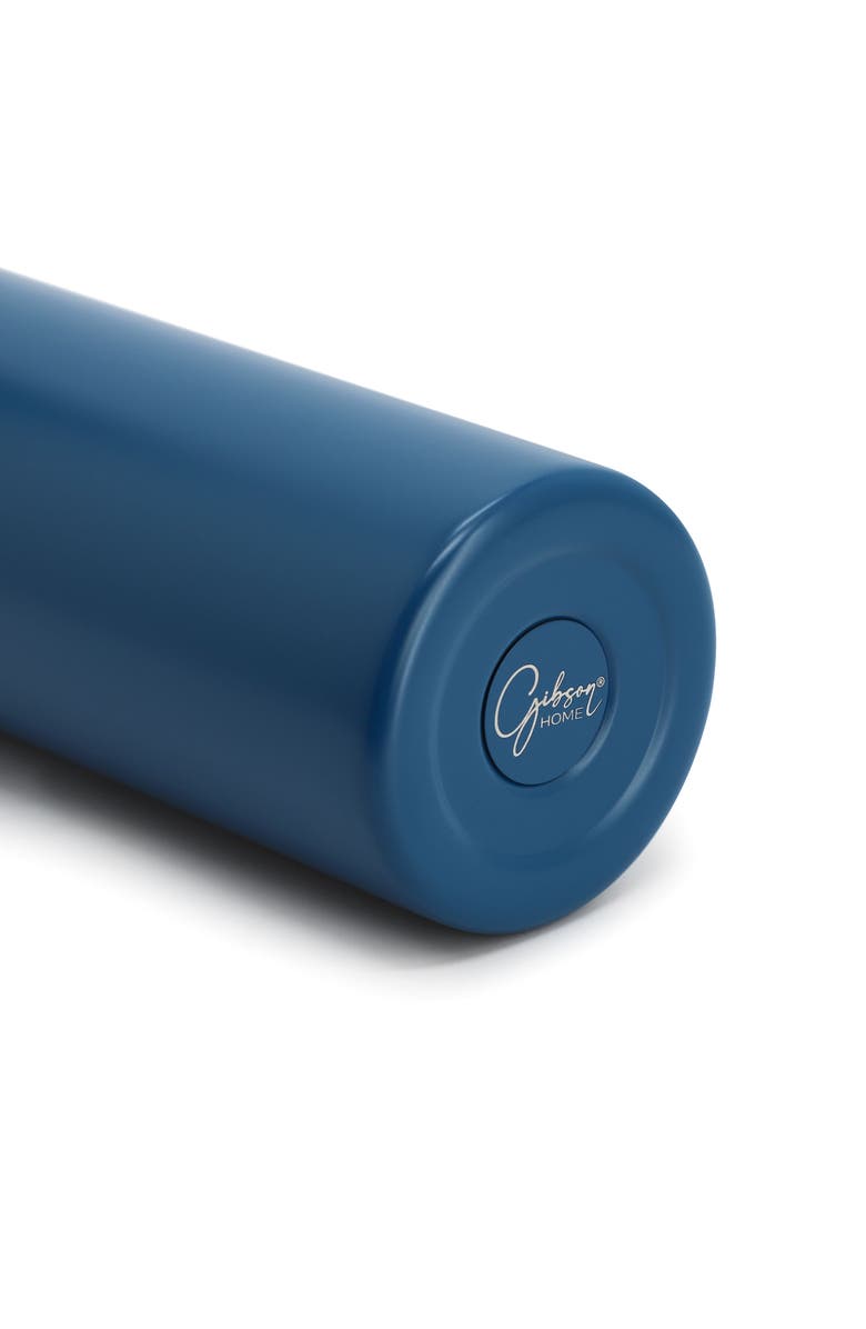 Gibson Home Marina 4 Piece 20 Ounce Double Wall Stainless Steel Thermal Bottle with Acrylic Lid, Alternate, color, Blue