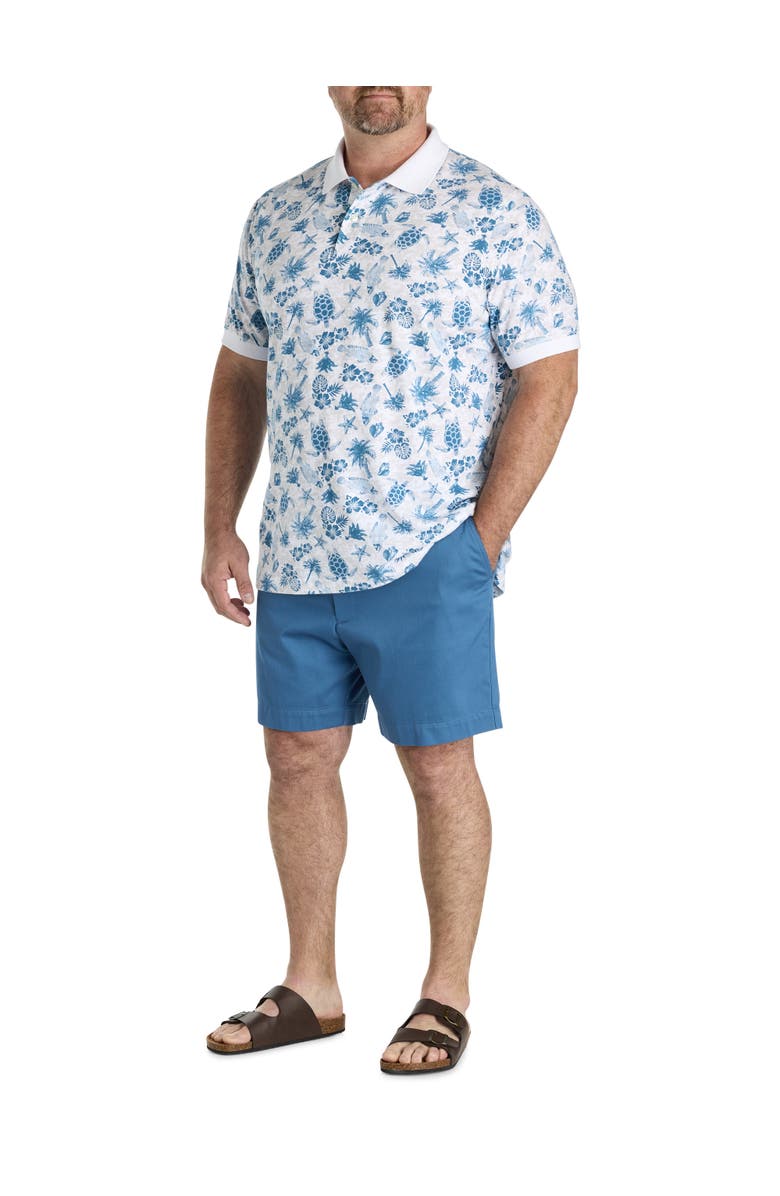 Harbor Bay by DXL Big & Tall Sea Print Polo Shirt, Alternate, color, Blue Multi