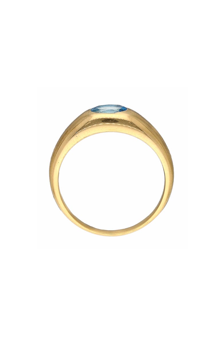 YS GEMS Swiss Blue Topaz Signet Ring, Alternate, color, Blue