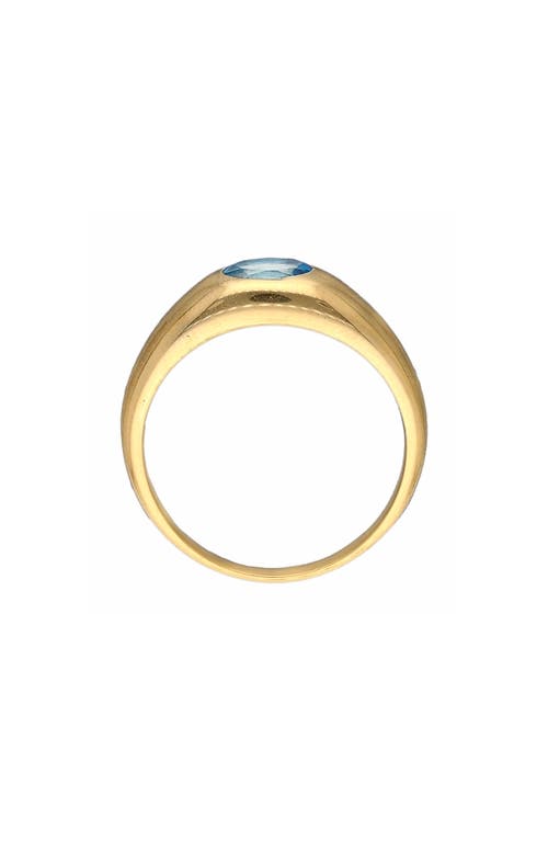 Ys Gems Swiss Blue Topaz Signet Ring In Blue