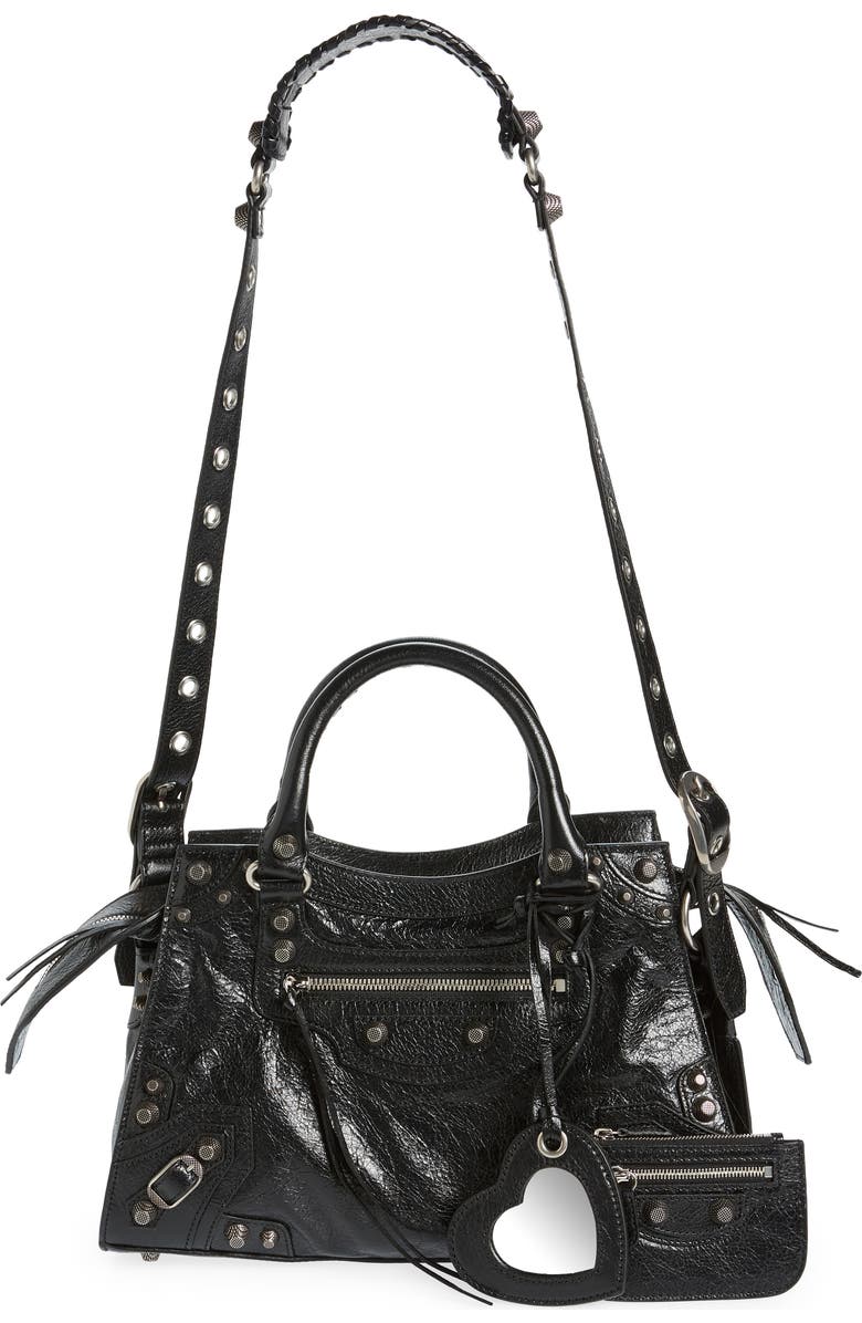 Balenciaga Small Neo Cagole Leather Shoulder Bag, Main, color,