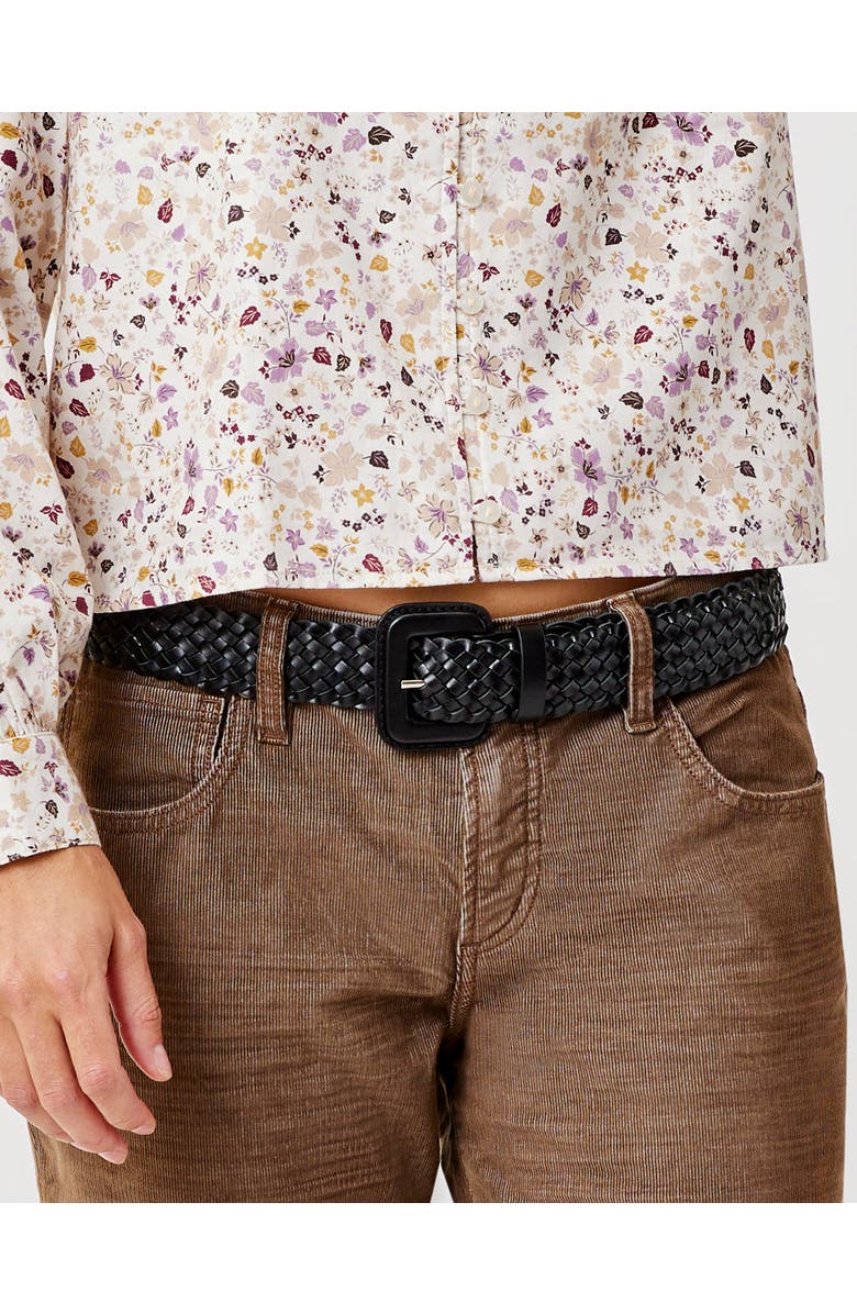 Carve Designs Woven Leather Belt, Alternate, color, Black