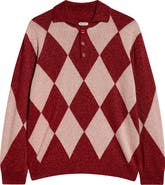 Bode Jockey Metallic Argyle Polo