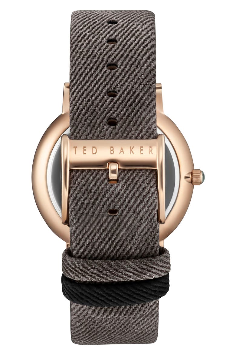 Brit Multifunction Textured Canvas Strap Watch, 42mm, Alternate, color, BLACK/ GREY