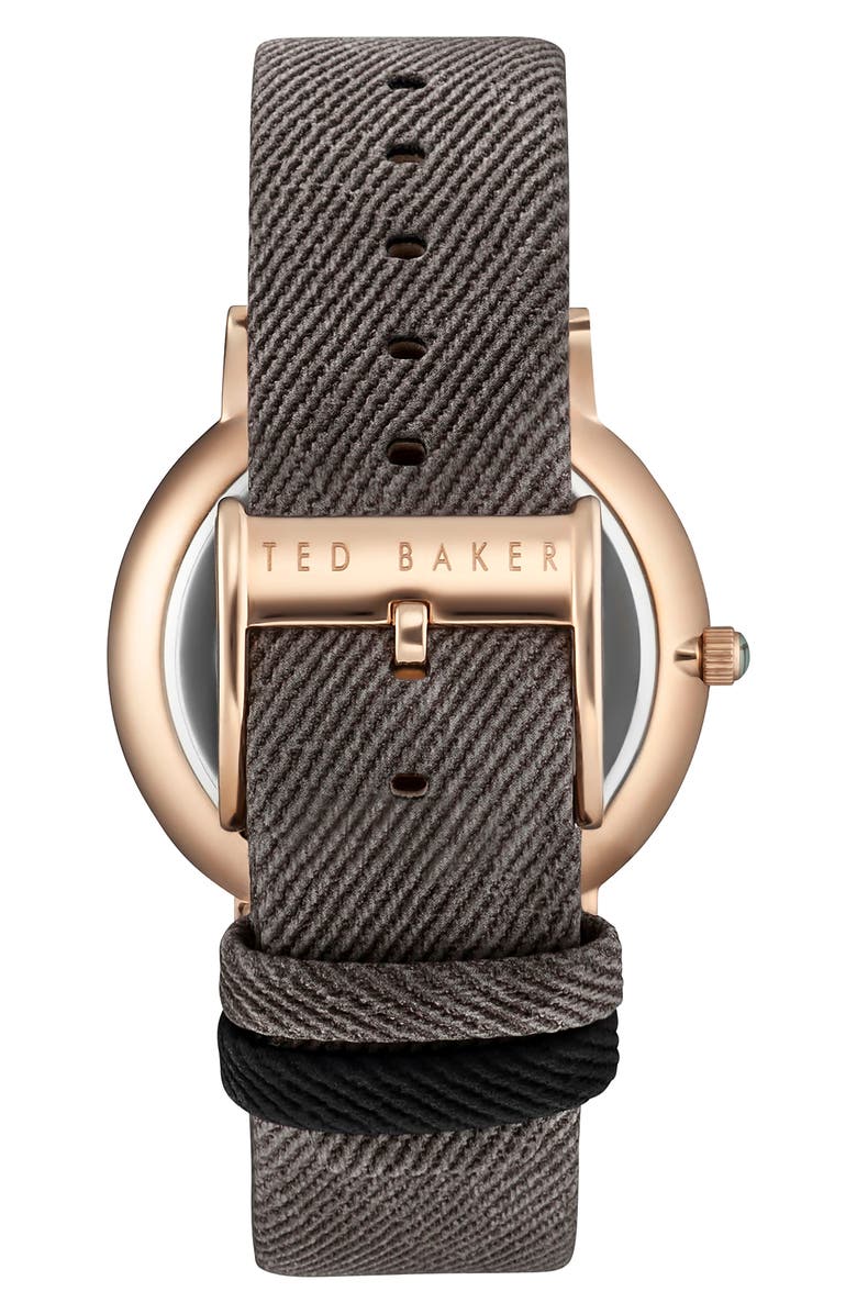 Ted Baker London Brit Multifunction Textured Canvas Strap Watch, 42mm, Alternate, color,