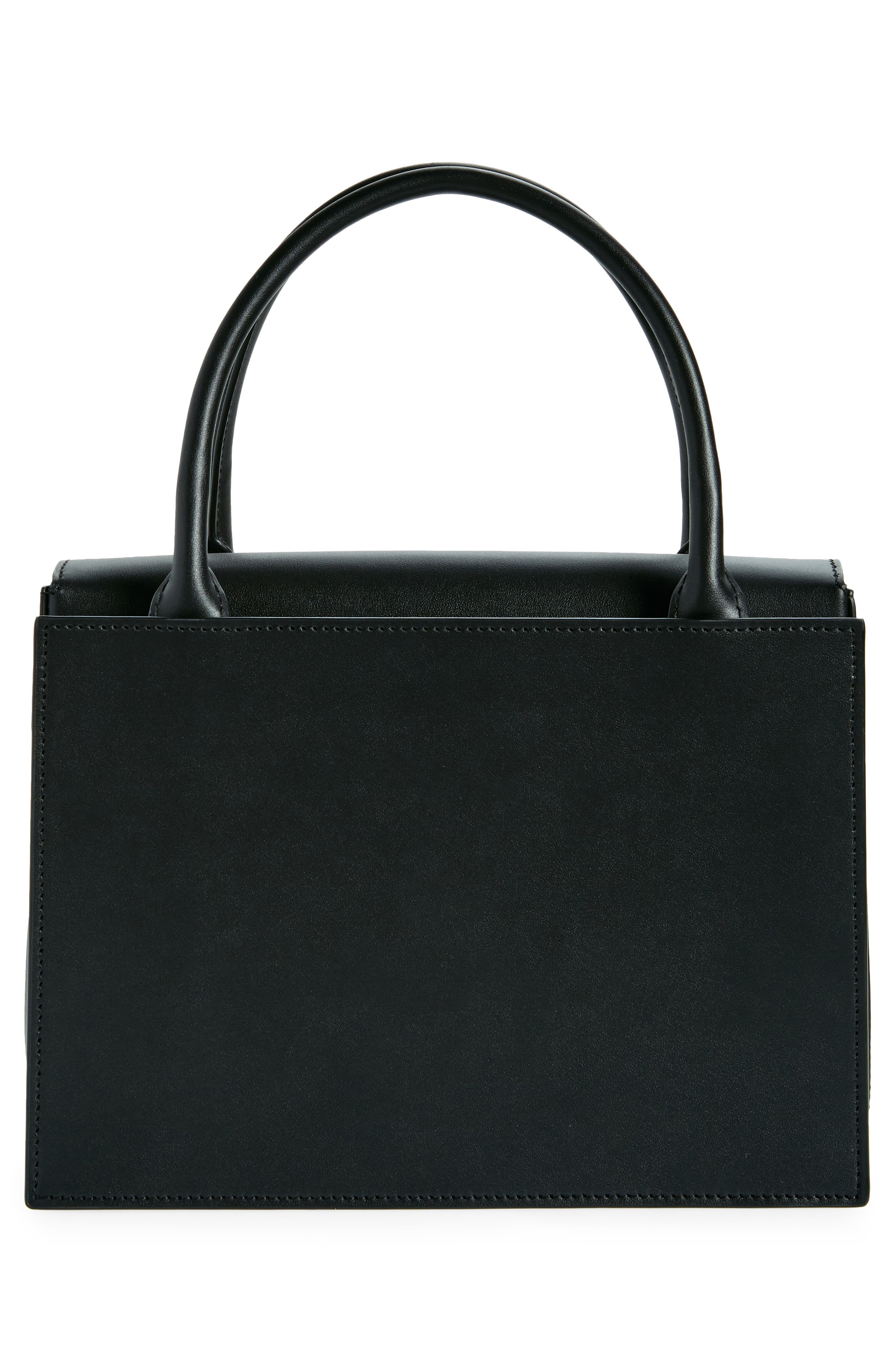 Dolce&Gabbana 3.5 Logo Leather Top Handle Bag, Alternate, color, Black