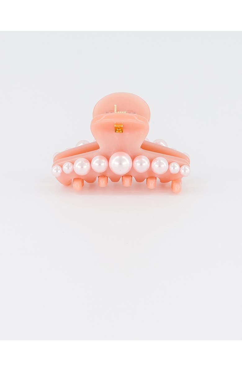 Alexandre de Paris Goncourt small acetate and pearl hair clip, Main, color, Pink