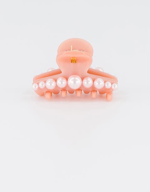Goncourt small acetate and pearl hair clip
