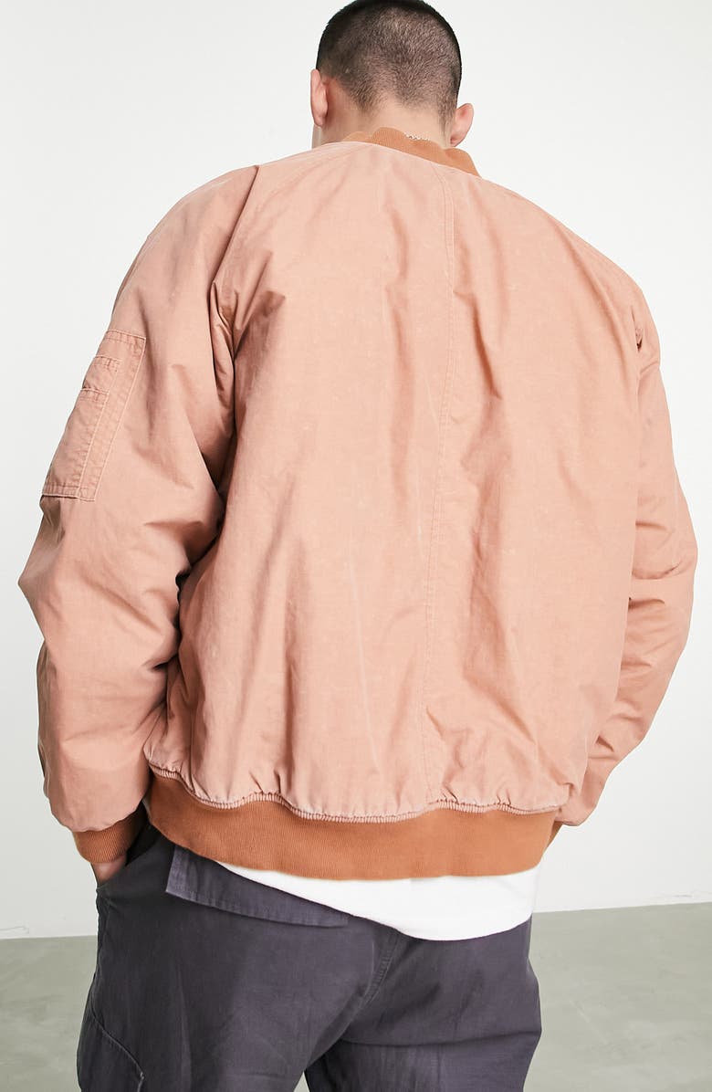 ASOS DESIGN Oversize Bomber Jacket, Alternate, color,