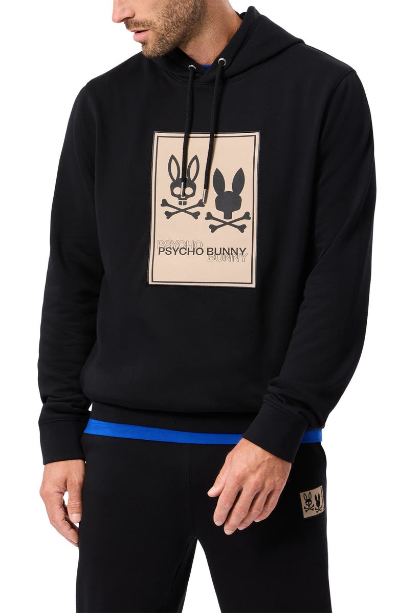 Psycho Bunny Monroe Bunny Patch Pullover Hoodie, Main, color, 