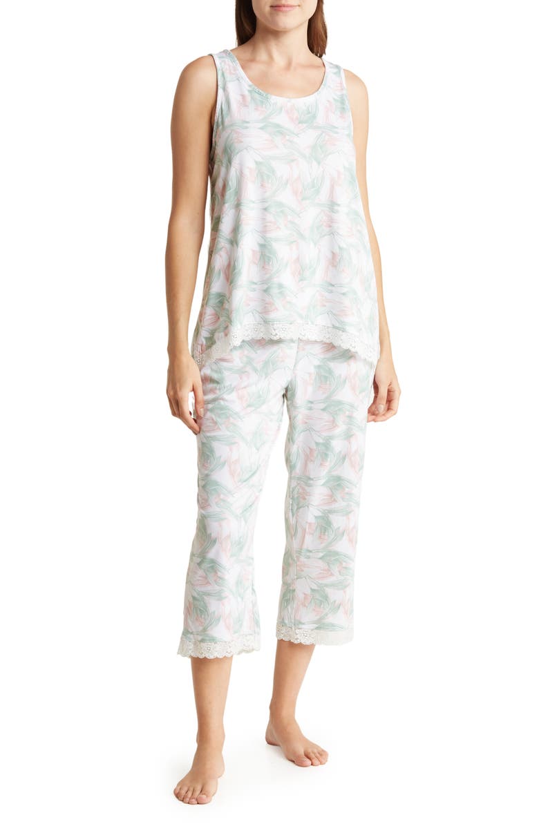 Anne Klein Sleeveless Capri Pajamas, Main, color, 