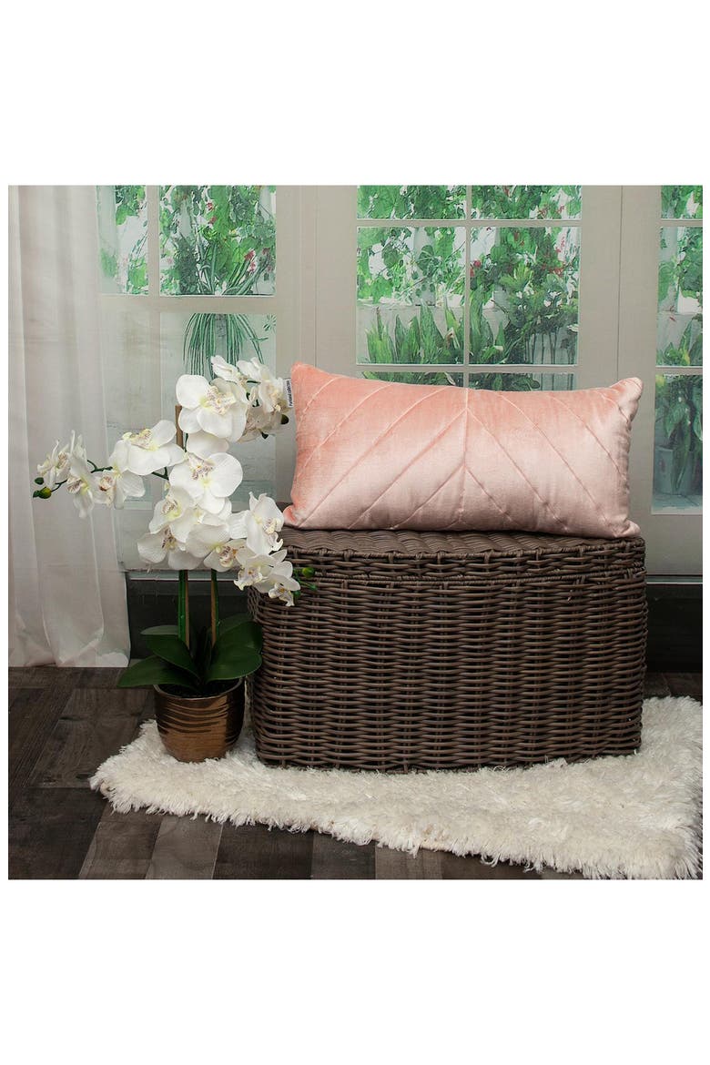 Tobyn Tran Velvet Geometric Stitched Pillow, Alternate, color, PINK