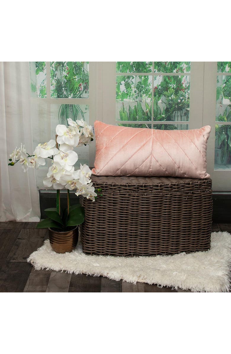 PARKLAND COLLECTION Tobyn Tran Velvet Geometric Stitched Pillow, Alternate, color, Pink