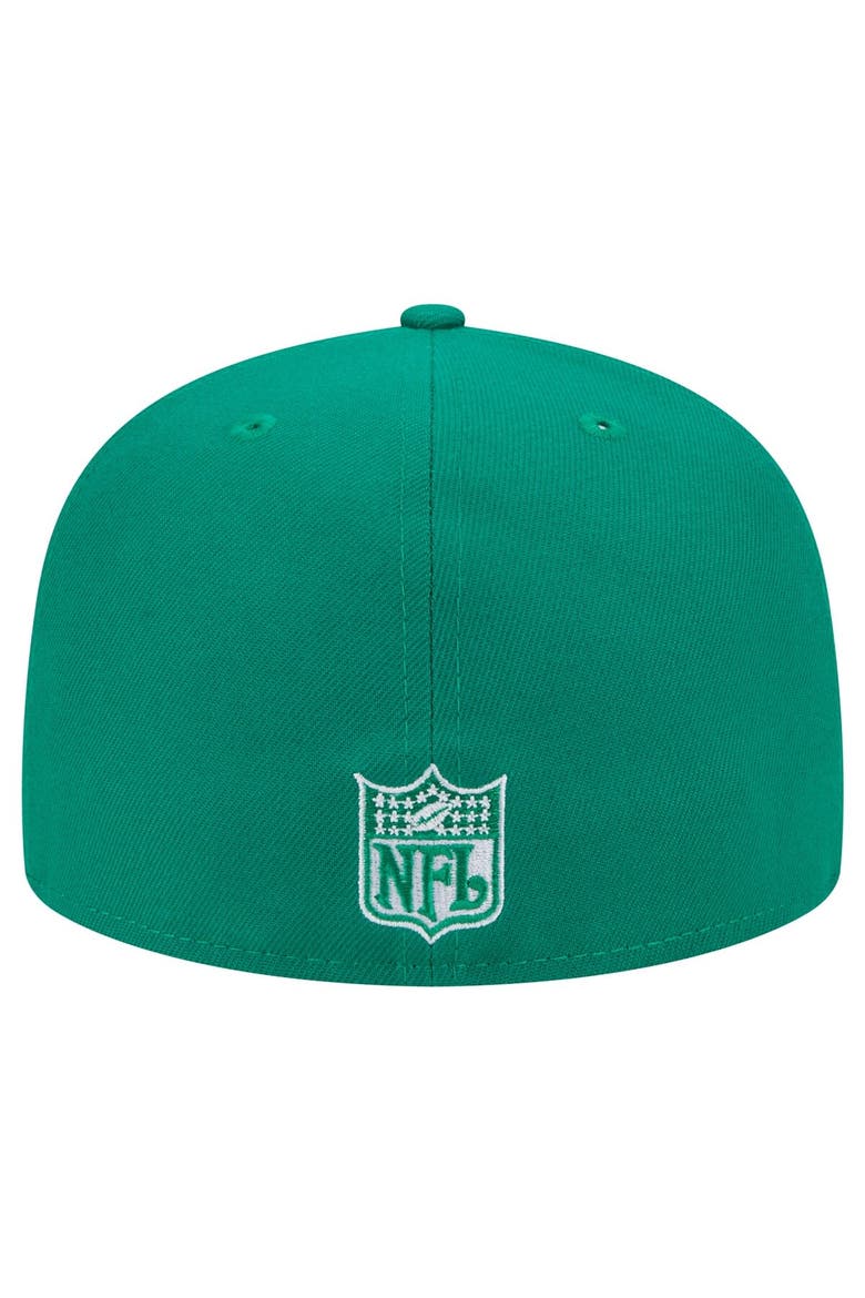 Men's New Era Kelly Green Philadelphia Eagles Historic Side Patch 59FIFTY Fitted Hat, Alternate, color, Kelly Green