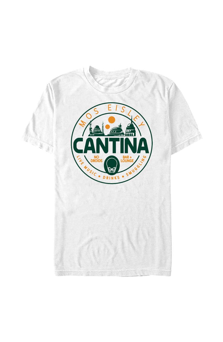 Star Wars Men's Star Wars Mos Eisley Cantina Badge  Graphic T-Shirt, Alternate, color, White