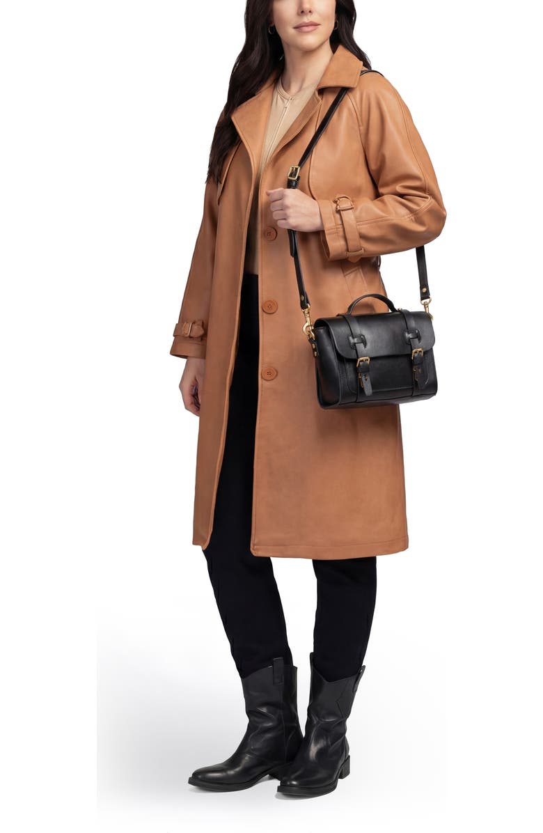 OLD TREND Ficus Leather Mini Satchel, Alternate, color, Black