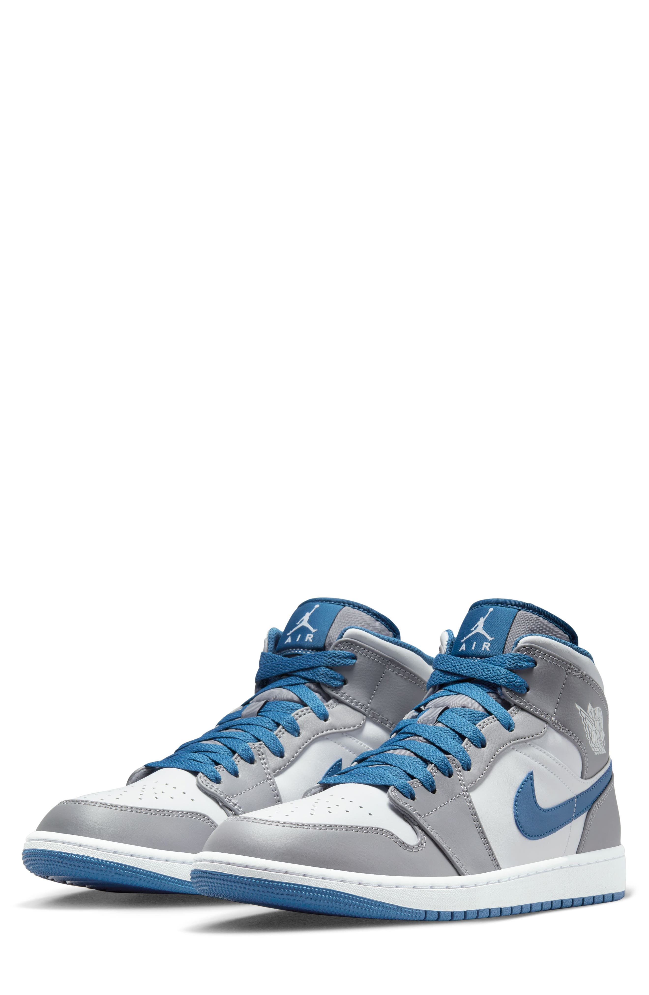 Air Jordan 1 Mid Basketball Sneaker, Main, color, CEMENT GREY/ WHITE
