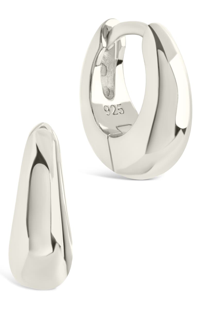 Sterling Forever Keegan Chunky Micro Hoop Earrings, Alternate, color, Silver