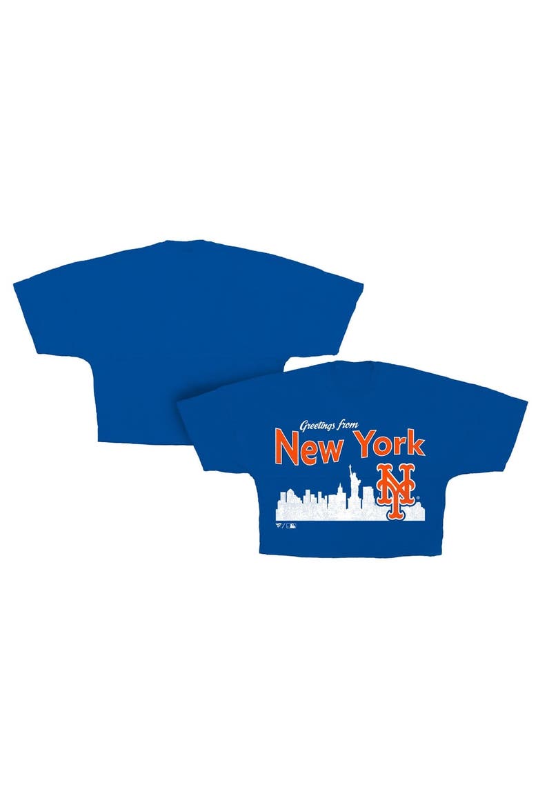 Women's Fanatics  Royal New York Mets Skyline Crop T-Shirt, Main, color, Royal