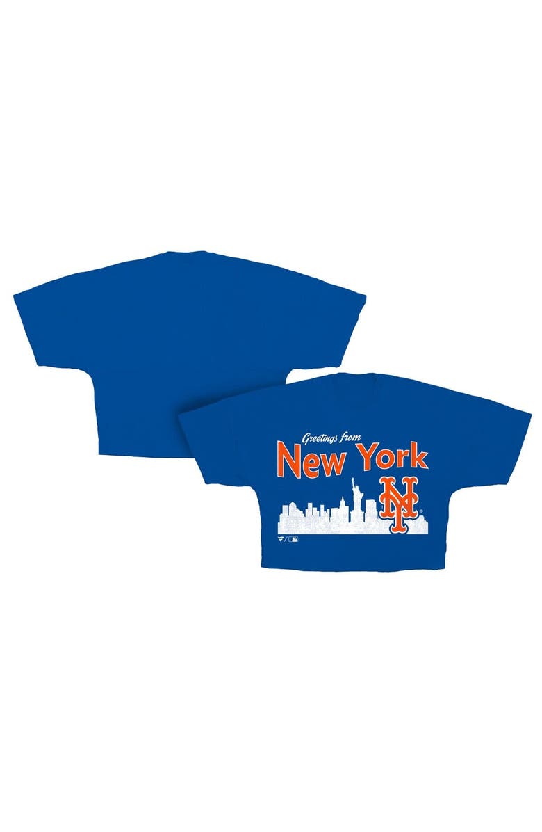 FANATICS Women's Fanatics  Royal New York Mets Skyline Crop T-Shirt, Main, color, Royal