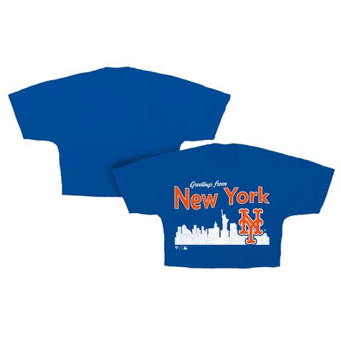 Women's Fanatics  Royal New York Mets Skyline Crop T-Shirt