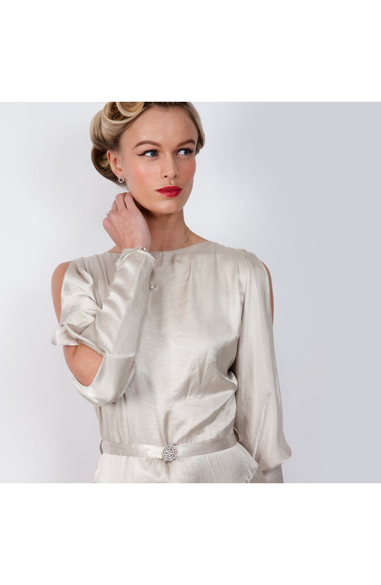 Lucy Quartermaine Art Deco Halo Studs, Alternate, color, Sterling Silver