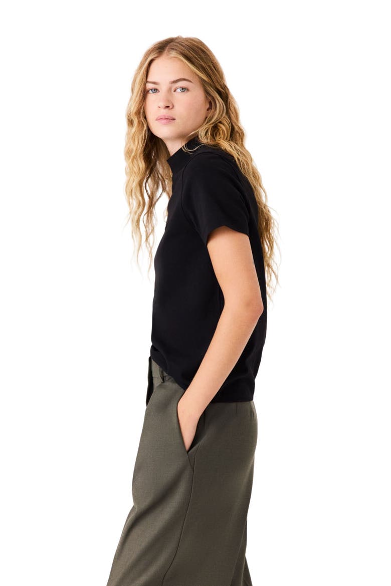 T-shirt With Back Zip, Alternate, color, Black