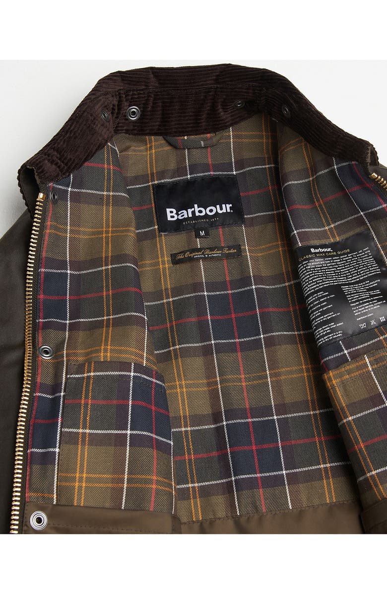 Barbour Spey Waxed Cotton Jacket, Alternate, color, Olive