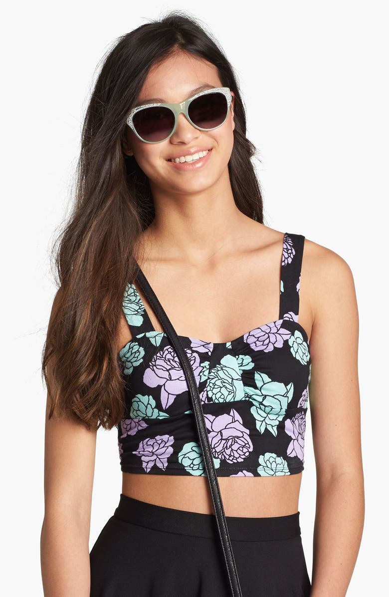 Painted Threads Print Long Line Bralette, Main, color, 