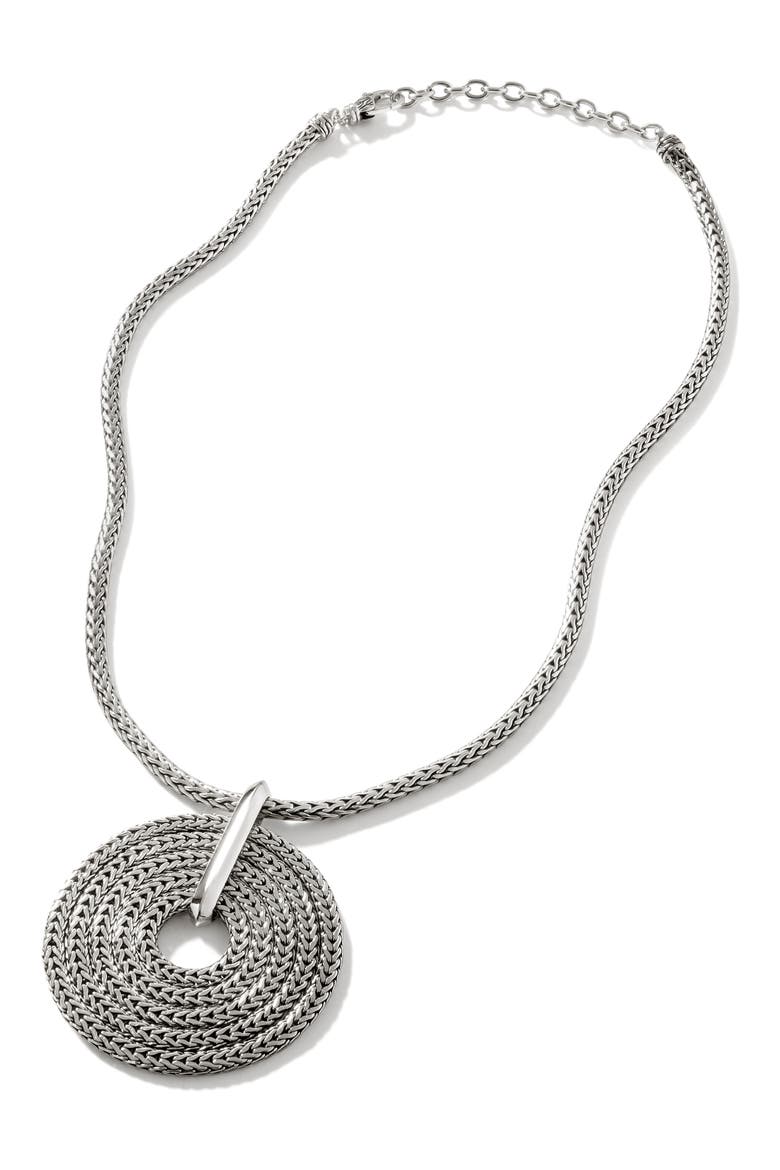 Rata Chain Pendant Necklace, Sterling Silver, Main, color, SILVER
